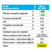 PBS-i 8 MR e WH2 pompa di calore aria-acqua splittate inverter A7696072