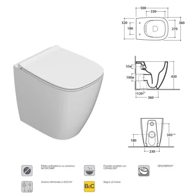 GENESIS Vaso a terra SENZABRIDA 50.36 h43 cm. con carico e scarico regolabile MULTI GN002BI