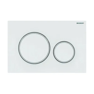 Geberit SIGMA20 placca di comando doppio tasto, placca e tasti colore bianco, anelli design colore bianco finitura opaco 115.882.11.1