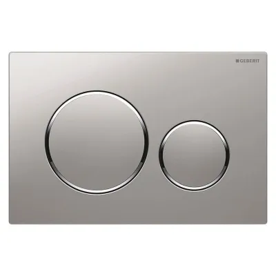 Geberit SIGMA20 placca di comando doppio tasto, placca e tasti finitura cromo opaco, anelli design finitura cromo 115.882.JQ.1