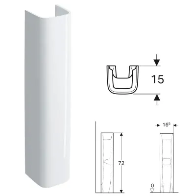 Geberit SELNOVA SQUARE colonna per lavabo, colore bianco finitura lucido 500.342.01.1