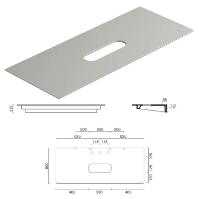 Catalano Ceramic Top 125 cemento satinato 125X50 cm 0831250023