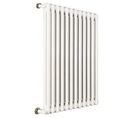 Ardesia radiatore tubolare 2 colonne 18 elementi h.400 - colore bianco RAL9016 - completo di tappo cieco e riduzioni da 1/2" 3541700062898