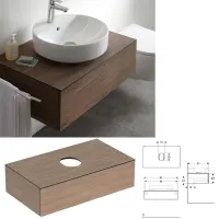 Geberit VariForm - Mobile sottolavabo, 900x510x235 mm, 1 cassetto, tappo antiodori, quercia 501.169.00.1