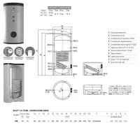 Bollitore BOLLY 1 ST WB 200 BC V003 - 200 lt bollitore con 1 scambiatore fisso per produzione di A.C.S. 3104162330042