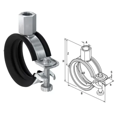 Collare FGRS Universal M8/10 60-66 collare con guarnizione anti-rumore in gomma e chiusura rapida con 1 vite 00562357