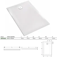 Piatto doccia rettangolare Geberit tipo 45 dim. 100x70 cm 550.074.00.1