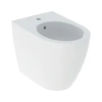 Geberit ICON bidet a pavimento, a filo parete, con foro rubinetteria, troppopieno e fissaggi nascosti, colore bianco finitura lucido 502.384.00.1