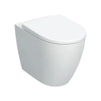 Geberit ICON vaso a pavimento, a filo parete, RIMFREE con sedile con discesa ammortizzata, colore bianco finitura lucido 502.383.00.1