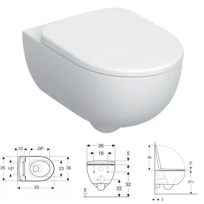 Set vaso sospeso Geberit Selnova Premium, vaso a cacciata, fissaggio nascosto, Rimfree, con sedile del vaso 501.991.00.1