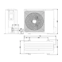 Baxi CSI IN 8 ALYA H WI-FI sistema ibrido con integrazione caldaia (24 kW), pompa di calore monofase 8 kW, bollitore 150 litri, e pannello di comando remoto A7818085