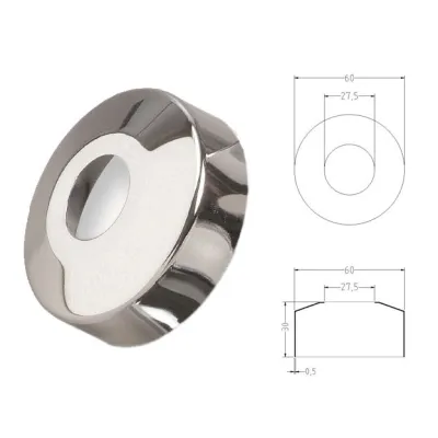 Rosone a scatola 3/4 " x 30 in ottone cromato - tipo bombato 431100OC3/4X30