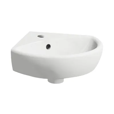 Geberit Selnova - Lavabo lavamani ad angolo 414x412 mm, con 1 foro per miscelatore, bianco 500.326.01.1