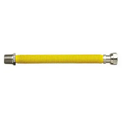 EMIPIU' Corto - Tubo flessibile gas 1/2" MF-FG L. da 90 a 130 mm - DN tubo 15 mm - Maschio fisso, femmina girevole 0801503