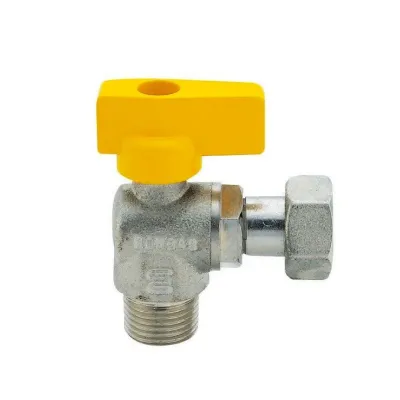 Rubinetto a sfera 1/2" x 1/2" per gas combustibili a squadra maschio per scaldabagno G0326N35