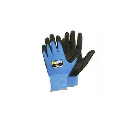 Guanto mod. 887 in nylon/schiuma nitrile azzurra e nero taglia 9 LRT887/9