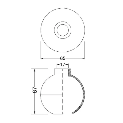 Galleggiante in para d. mm.65 - foro mm.17 155400PR