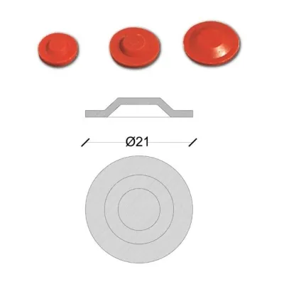 Guarnizione a scodellino da mm.21 in para rossa 152200GR21