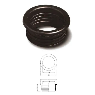 Morsetto gomma nera per curve tecniche mm.46, canotti mm.40 197000GN