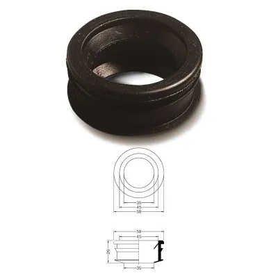 Morsetto gomma nera per curve tecniche mm.53 - tubi mm. 40 219400GN