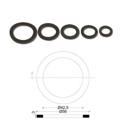 Guarnizione per bocchettoni 1"1/4 in gommatela spessore mm.3 102200GT11/4