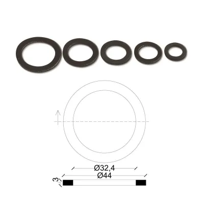 Guarnizione per bocchettoni 1" in gommatela spessore mm.3 102200GT1