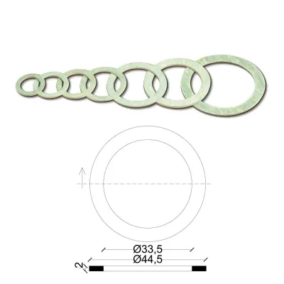 Guarnizione per bocchettoni 1" esenti amianto spessore mm.2 102200AV1