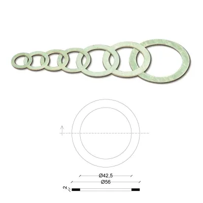 Guarnizione per bocchettoni 1"1/4 esenti amianto spessore mm.2 102200AV11/4