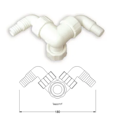 Doppio raccordo 1" per scarico lavatrice / lavastoviglie 782800PB1