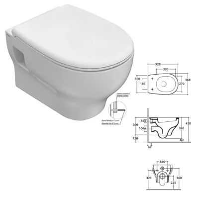 Globo vaso wc serie Grace sospeso bianco GRS02BI