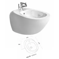 Pozzi Ginori Easy.02 bidet sospeso per allacciamento acqua interno, bianco 42256000