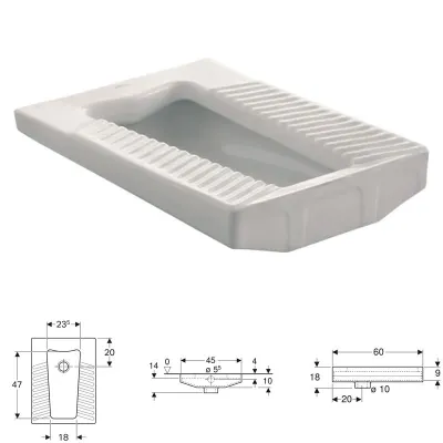 Geberit PUBLICA vaso alla turca con risciacquo, colore bianco 208580000