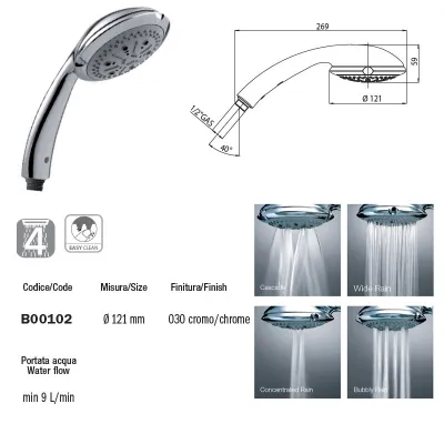 Doccia Ocean ø 121 - 113 mm 4 getti, cromo B00102000235005