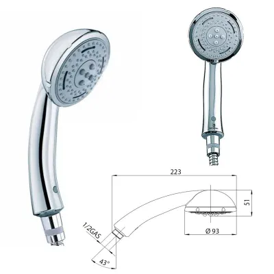 Bossini DUETTO NEB doccetta 3 getti ø 9,3 cm, finitura cromo B00152000030005