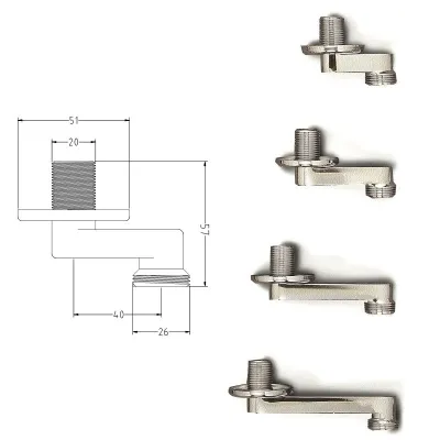 Distanziatore 1/2" x 3/4" cromato - Spostamento mm.40 636800OC1/2X4