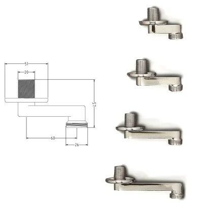 Distanziatore 1/2" x 3/4" cromato - Spostamento mm.60 636800OC1/2X6