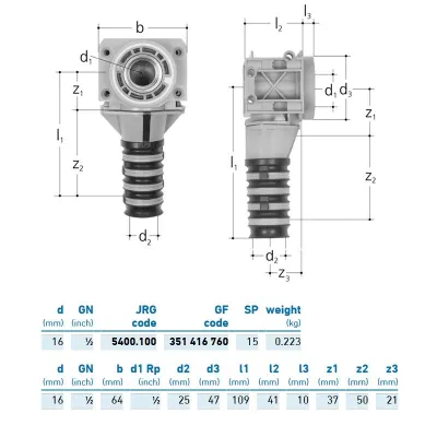 JRG Sanipex Scatola 90° singola bronzo 1/2" - 16 351416760