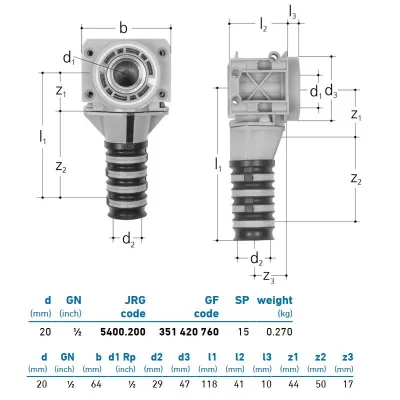 JRG Sanipex Scatola 90° singola bronzo 1/2" - 20 351420760