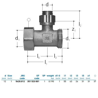 JRG Sanipex Distributore a 1 partenza bronzo d. 12 351523001