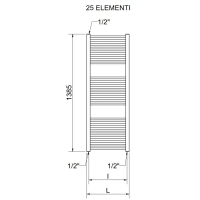 Radiatore bagno scaldasalviette Lisa 22 1400/500 bianco RAL9016, int. 450 mm 3551640000002