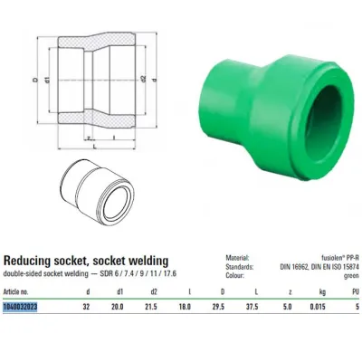 Riduzione Con Attacchi M/F 32x20mm Verde Per Sistemi Aquatherm 1040032023