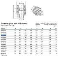 Giunto filettato maschio 20 x 3/4" M 1070020023