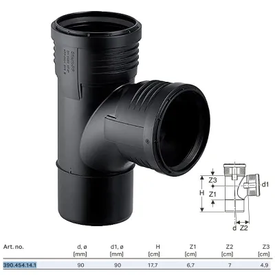 Silent-PP Braga curvata 87°30 GTEA ø90 x 90 mm 390.454.14.1