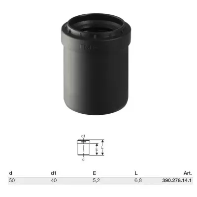 Silent-PP Riduzione incassata concentrica GTR ø40 x 32mm 390.179.14.1