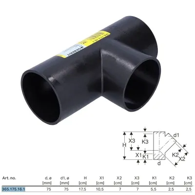 Braga 88°30 PE ø75x75 mm a saldare 365.175.16.1