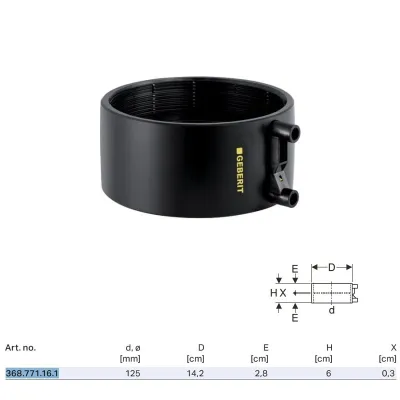 Manicotto termoelettrico Geberit ø125 mm 368.771.16.1