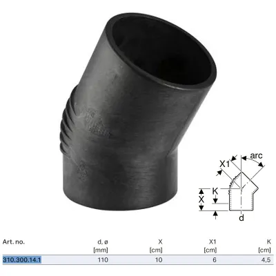 Curva Geberit Silent DB20 ø110 mm 88°1/2 310.300.14.1