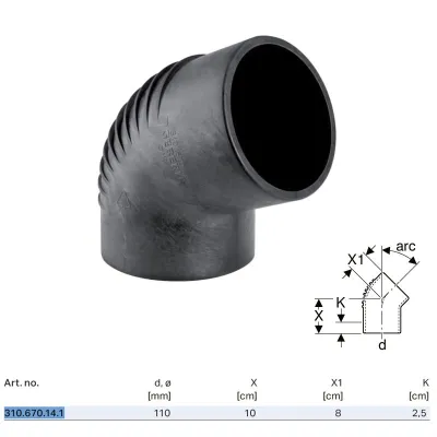 Curva 67° Geberit Silent DB20 ø110 mm 310.670.14.1