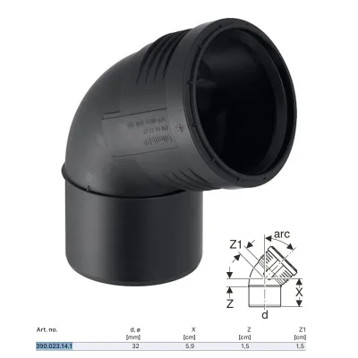 Curva innesto Geberit SILENT-PP a 67,5° ø32 mm 390.023.14.1