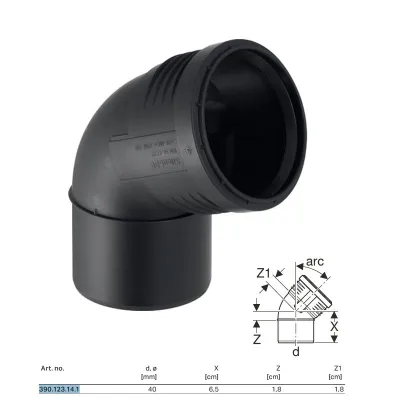 Curva innesto Geberit SILENT-PP a 67,5° ø40 mm 390.123.14.1